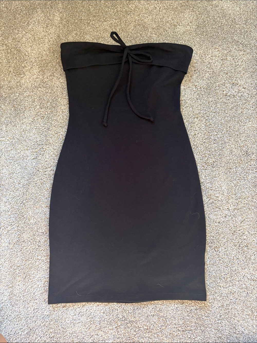 wild fable Strapless Black Bodycon Dress with Front Tie Detail - Picture 1 of 2